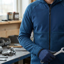 Full-Zip Thermal Midlayer Hoodie with Softshell Panels - Deep Blue