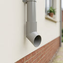 76mm Diameter Flush Joint Aluminium Downpipe Shoe — RAL 7036 (in use)