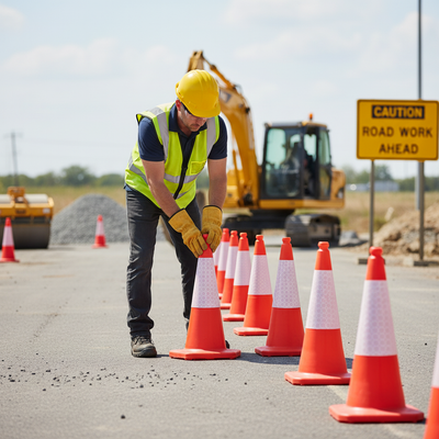 750mm Premium Sand Weighted Traffic Cone - High Visibility Orange