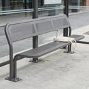 2000mm Steel Bench with Backrest and Perforated Seat