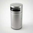 Circular Closed Top Litter Bin – 95 Litre Galvanised Steel (view 2)
