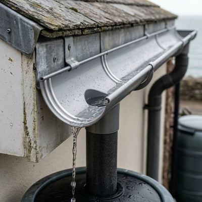 Half Round Aluminium Gutter Outlet 76mm – Marine Grade
