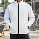 Windproof Softshell Work Jacket with High Collar - White