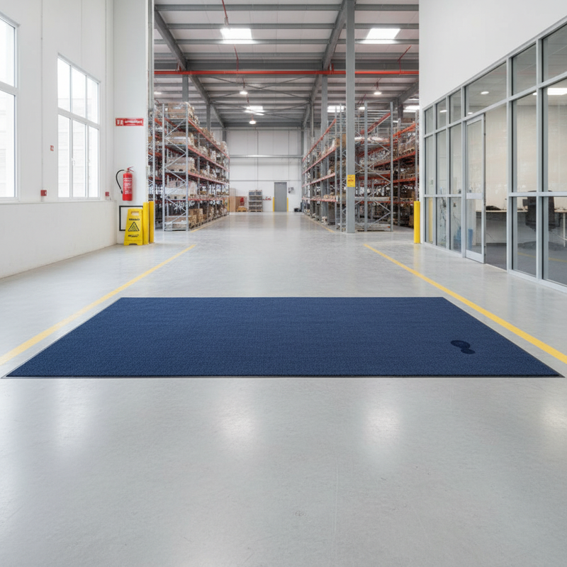 Gray Premium Dust Control Plushway Entrance Mat - Blue