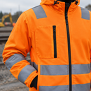 Hi-Vis Full Zip Hoodie with Reflective Tape - EN ISO 20471 - Orange (view 2)