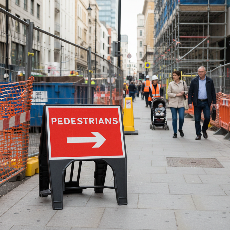 Gray Premium Pedestrians Right Sign 600 x 450mm for Traffic Management
