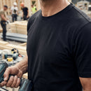 Slim Fit Cotton Crew Neck Work T-Shirt - Black (view 2)