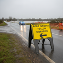 Gray Premium Road Traffic Diversion Arrow Sign - 600 x 450mm