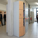 Four-Door Timber-Effect Locker with Cam Lock – Steel Frame