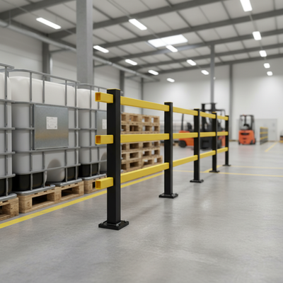 Premium Hybrid Impact Protection Railing System - Centre Post