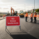 Gray Premium No Road Markings Metal Sign Face 7012 - 1050 x 750mm