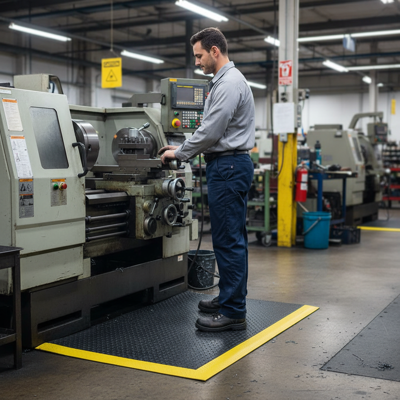 Dark Slate Gray Professional Anti-Fatigue Diamond Mat for Industrial Use