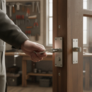 Premium Victorian-Style Door Handles 112mm Scroll Latch Set with Satin Chrome Finish - Complete Installation Kit