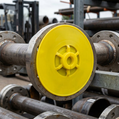DN 50 Full Face Flange Protector - 160mm, Yellow LDPE