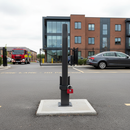 Light Slate Gray Heavy Duty Removable Parking Post with Fire Brigade Padlock Compatibility