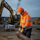 Dark Slate Gray High-Visibility Two-Tone Hoodie Sweatshirt - Orange and Black