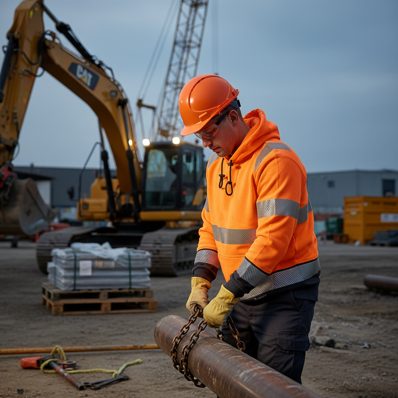 Dark Slate Gray High-Visibility Two-Tone Hoodie Sweatshirt - Orange and Black