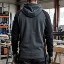 Steel Grey/Black Colour Block Zip Hoodie