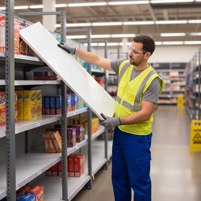 Premium Plain Back Panel for Gondola Shelving - White Finish