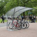 Dark Olive Green Premium Cycle Shelter with Curved Polycarbonate Roof - 2m to 5m Lengths