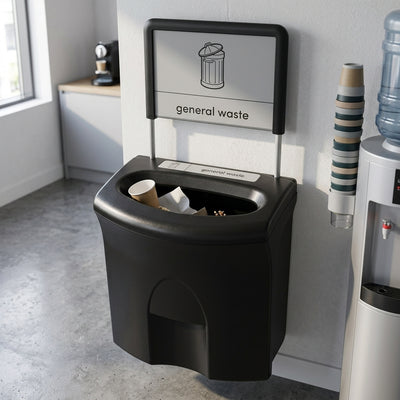 87 Litre Open Top Recycling Bin with Flat Back and Colour-Coded Lid