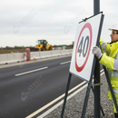 Light Gray Premium 40mph Metal Sign Face - 750mm for Road Safety