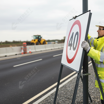 Premium 40mph Metal Sign Face - 750mm for Road Safety