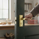 Elegant Victorian-Style Door Handles with Brass Finish - 4 Inch (112mm) for Internal Wooden Doors