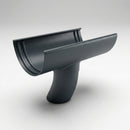 Half Round Aluminium Gutter Outlet 63mm Dia. 125mm — RAL 7016