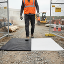 Rosy Brown Premium Heavy Duty Black & White Rubber Non Slip Pedestrian Mat - 1200mm x 800mm x 22mm