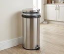 30 litre pedal bin with foot-operated lid and galvanised liner