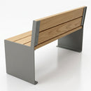 Oak and steel park bench 600–1800mm with armrest option (view 2)