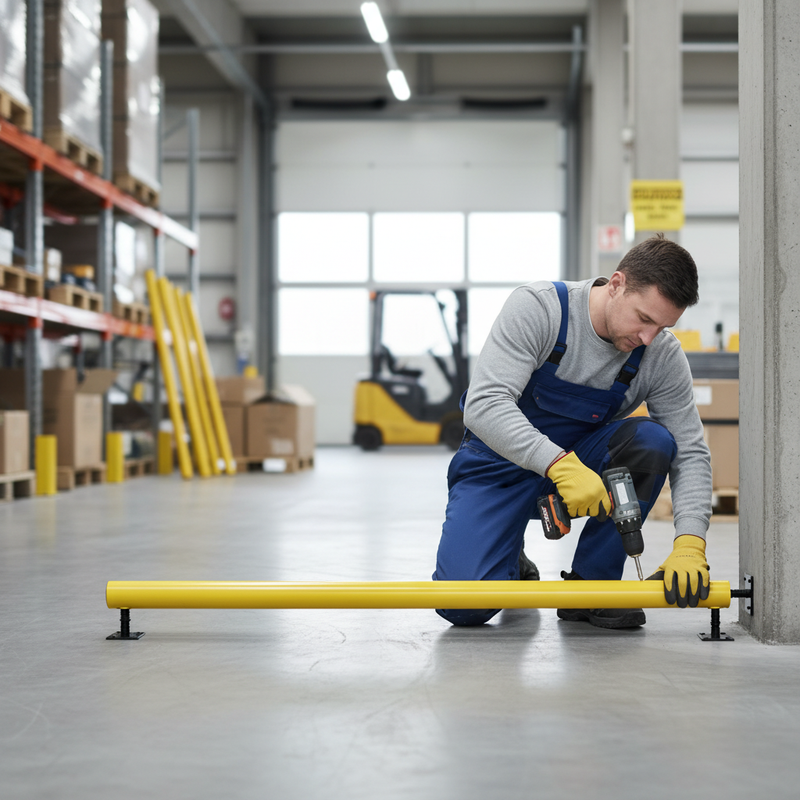 Dark Gray Heavy Duty Impact Protection Railing System - Flexible Under-Run Bar