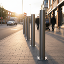 Slate Gray Heavy Duty Fixed Steel Security Bollard - 1500mm Height
