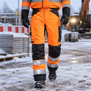 Insulated Hi-Vis Class 2 Work Trousers with Thermal Lining