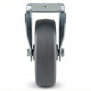 White Smoke Zinc Plated Fixed Castors with Grey Thermoplastic Rubber Wheel - 60mm-125mm, 40kg-100kg Load
