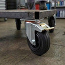 Dark Slate Gray Pressed Steel Swivel Castors with Brake and Black Rubber on Polypropylene Wheel - 80mm-150mm