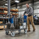 Pressed Steel Braked Swivel Castors with Grey Rubber on Pressed Steel Wheel