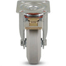 Pressed Steel Braked Swivel Castors with Grey Rubber on Pressed Steel Wheel