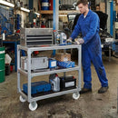 Pressed Steel Fixed Castors Wheel with White Nylon - 80mm-200mm, 120kg-230kg Load Capacity