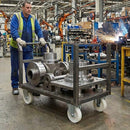 Pressed Steel Fixed Castors Wheel with White Nylon - 80mm-200mm, 120kg-230kg Load Capacity