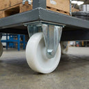 Pressed Steel Fixed Castors Wheel with White Nylon - 80mm-200mm, 120kg-230kg Load Capacity