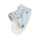 Pressed Steel Fixed Castors Wheel with White Nylon - 80mm-200mm, 120kg-230kg Load Capacity