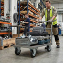 Pressed Steel Fixed Castors with Black Rubber on Pressed Steel Wheel