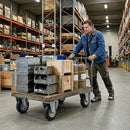 Pressed Steel Fixed Castors with Black Rubber on Pressed Steel Wheel