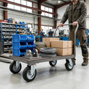 Pressed Steel Swivel Castors with Black Rubber on Pressed Steel Wheel - 80mm to 200mm