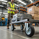 Pressed Steel Swivel Castors with Black Rubber on Pressed Steel Wheel - 80mm to 200mm