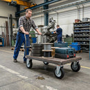 Pressed Steel Swivel Castors with Black Rubber on Pressed Steel Wheel - 80mm to 200mm