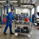 Pressed Steel Swivel Castors with Brake & White Nylon Wheels - 80mm-200mm, 120kg-230kg Load