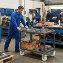 Pressed Steel Swivel Castors with Brake & White Nylon Wheels - 80mm-200mm, 120kg-230kg Load